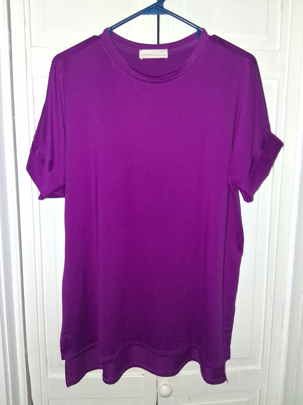Zenana Outfitters Purple Short Sleeve Tunic Top